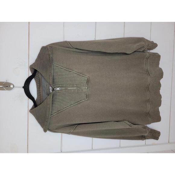 Aerie XS army green "Down to Earth" 1/4 zip sweatshirt - Picture 1 of 6